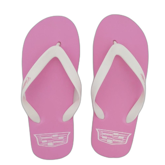 Shoes - NEW Women's Cadillac Pink Flip Flops with White Straps Size 9.5